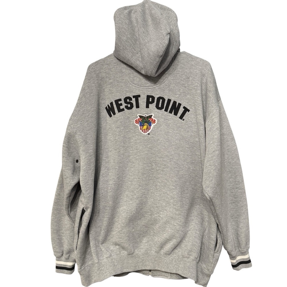 Lee Sport West Point Gray Zip Hoodie XL Embroidered Crest